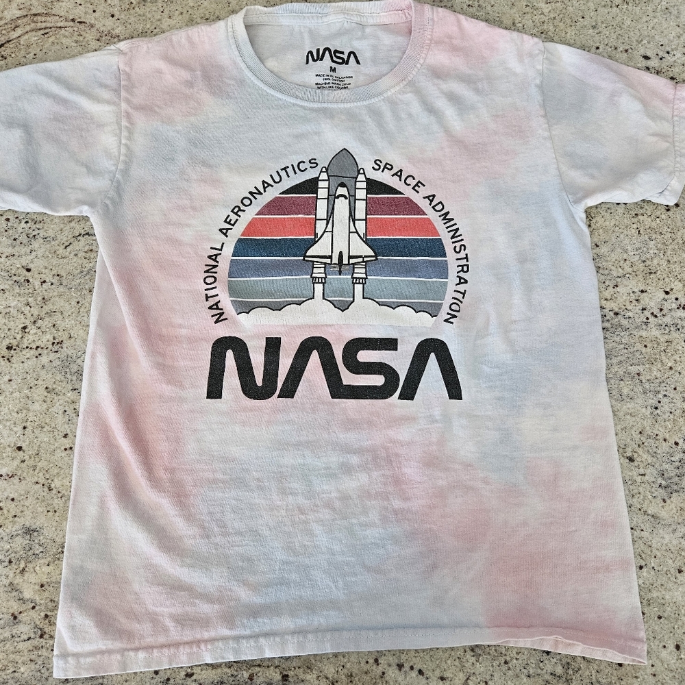 Youth tie dyed NASA t-shirt, Size Medium